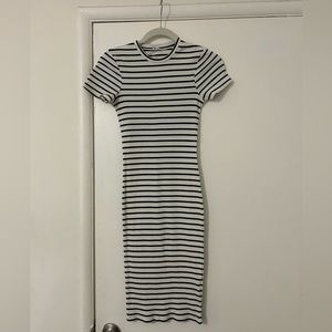Striped Bodycon Midi Dress